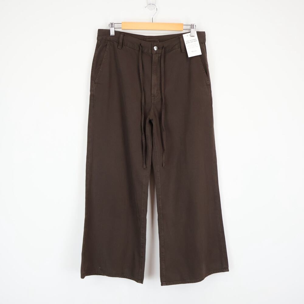 Madewell The Ultimate Wide Leg Pant Airy Denim Dark Brown Size 30 Short NWT - Picture 2 of 9
